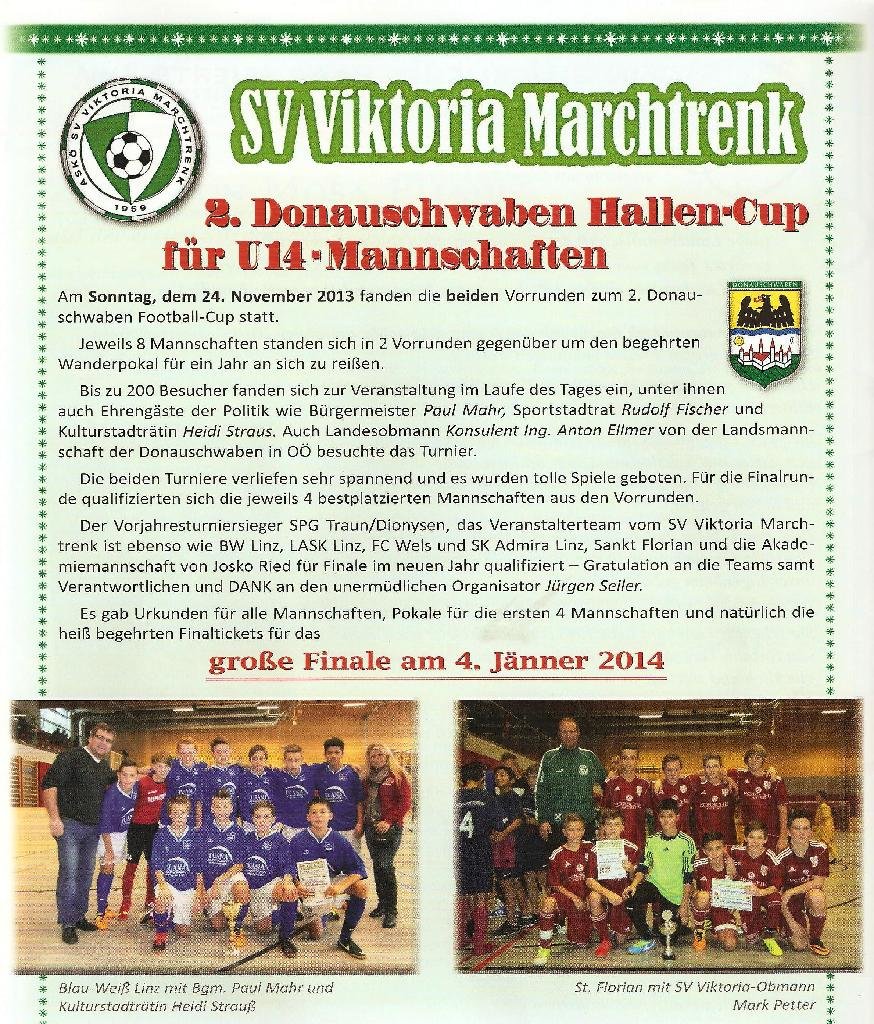 Donauschwaben Cup 2013 Bericht Donauschwaben Zeitung